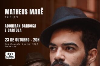 Matheus Marê – A nova proposta da MPB volta aos palcos com o show Tributos ,Adoniran Barbosa e Cartola