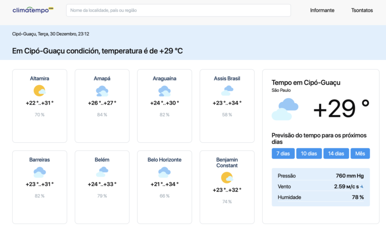 Campinas entre calor e noites frias no interior paulista